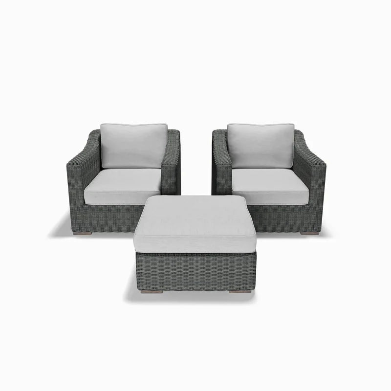 3-Piece Club Chair and Ottoman Set - AVELINE Furniture