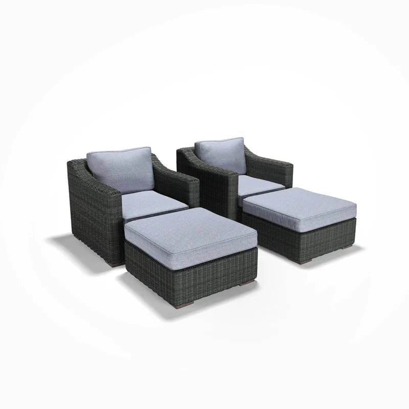 4-Piece Club Chair and Ottoman Set - AVELINE Furniture