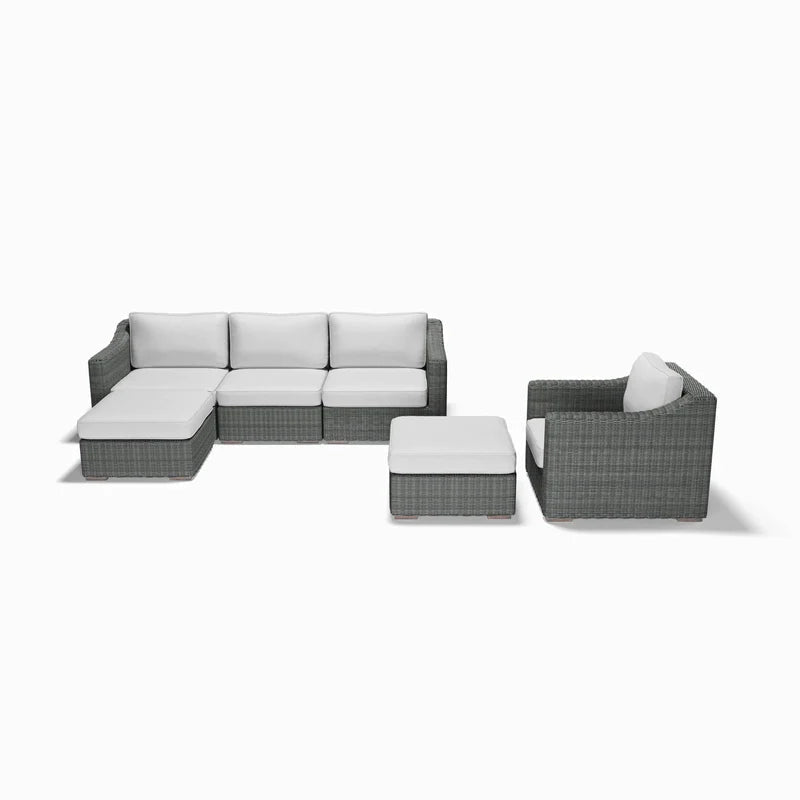 6-Piece Chaise, Club Chair, and Ottoman Set - AVELINE Furniture