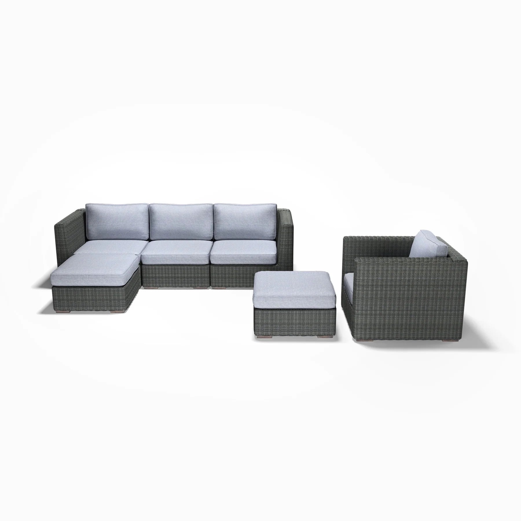 6-Piece Chaise, Club Chair, and Ottoman Set - AVELINE Furniture